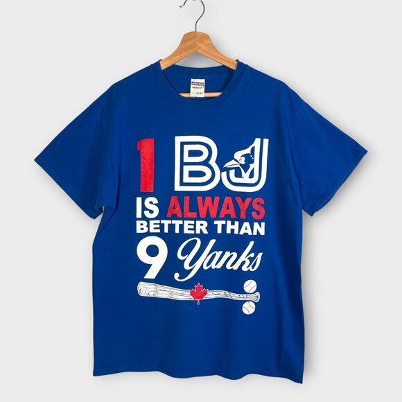Jerzees Tag Blue Jays T-shirt LARGE *See Description* Blue Toronto MLB - Picture 1 of 6